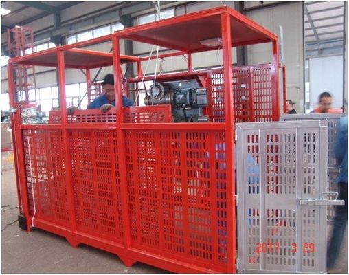 Open Top Cage 2ton 22m/Min Construction Material Lifting Hoist In Building Site