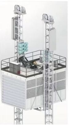 8000kg Bangunan Situs Lift, 37kw Konstruksi Skip Elevator CE Disetujui