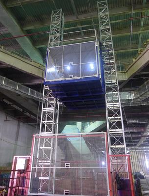Barang Mast Kembar 30m/Min Bangunan Situs Lift Lift Di Gudang