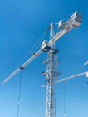 Harga bagus Topkit Jib 50 Meter 6ton Konstruksi Tower Crane Dengan Telescoping Cage on line