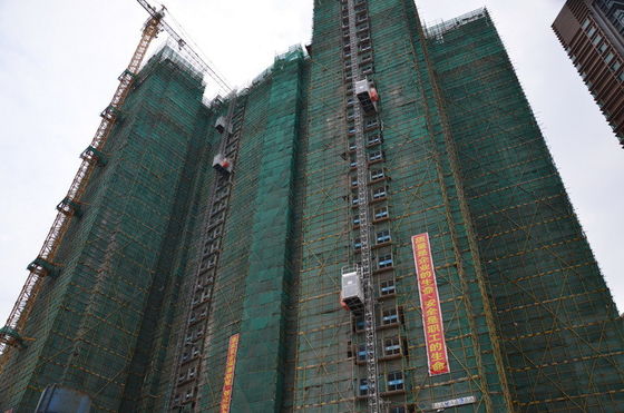 Single Cage 110kw Temporary Construction Lift 96m/Min Konstruksi Man Lift